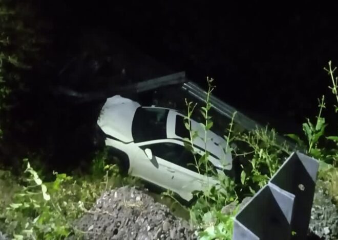 देर रात खाई में गिरी कार,पांच गंभीर