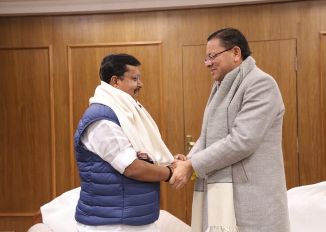 सीएम धामी ने की भाजपा के राष्ट्रीय कार्यकारी अध्यक्ष नितिन नबीन से शिष्टाचार भेंट  