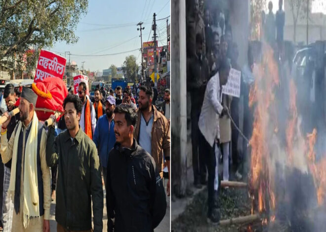 तहसील प्रशासन के खिलाफ फूटा विहिप और बजरंग दल का गुस्सा