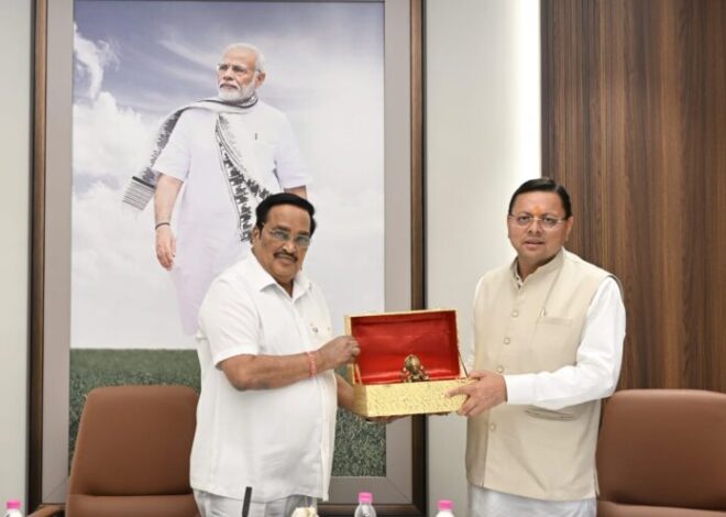 सीएम धामी ने की केन्द्रीय जल शक्ति मंत्री से शिष्टाचार भेंट