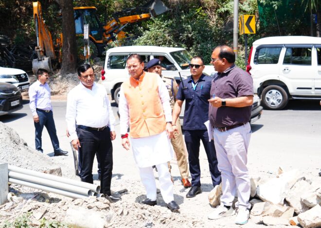 मसूरी रोड पर निर्माणाधीन पुल का मुख्यमंत्री ने किया निरीक्षण