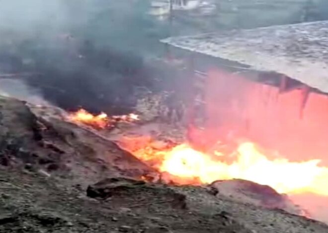 पिरूल प्लांट में लगी भीषण आग से लाखों का नुकसान