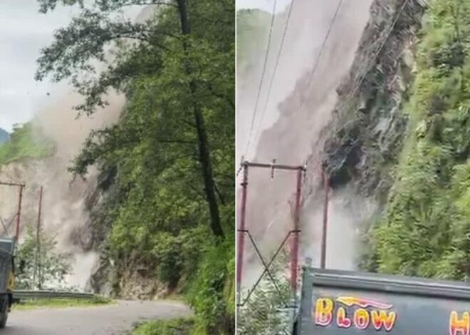 आवागमन में खतराः पहाड़ी से मलबा व बोल्डर गिरने से एक यात्री जीप पूरी तरह से क्षतिग्रस्त